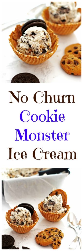 No Churn Cookie Monster Ice Cream